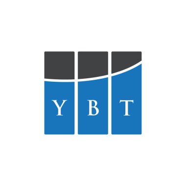 Beyaz arkaplanda YBT harf logosu tasarımı. YBT yaratıcı harflerin baş harfleri logo kavramı. YBT harf tasarımı.