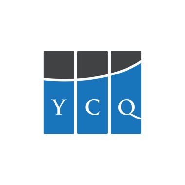 Beyaz arka planda YCQ harfi logo tasarımı. YCQ yaratıcı harflerin baş harfleri logo kavramı. YCQ harf tasarımı.