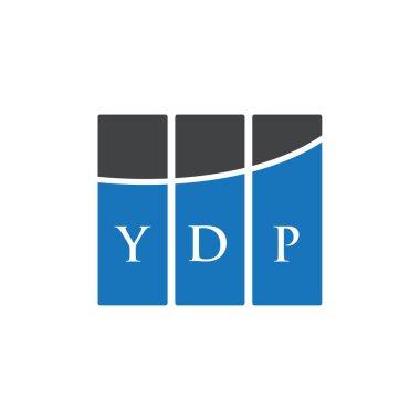 Beyaz arka planda YDP harf logosu tasarımı. YDP yaratıcı harflerin baş harfleri logo kavramı. YDP harf tasarımı.
