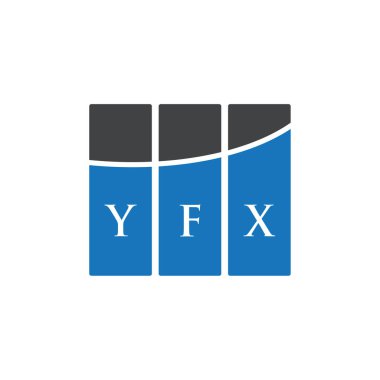 Beyaz arkaplanda YFX harfli logo tasarımı. YFX yaratıcı harflerin baş harfleri logo kavramı. YFX harf tasarımı.