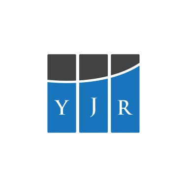 Beyaz arka planda YJR harf logosu tasarımı. YJR yaratıcı harflerin baş harfleri logo kavramı. YJR harf tasarımı.