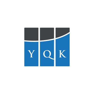 Beyaz arkaplanda YQK harf logosu tasarımı. YQK yaratıcı harflerin baş harfleri logo kavramı. YQK harf tasarımı.