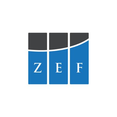 Beyaz arkaplanda ZEF harf logosu tasarımı. ZEF yaratıcı harflerin baş harfleri logo kavramı. ZEF harf tasarımı.