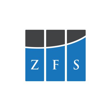 Beyaz arka planda ZFS harf logosu tasarımı. ZFS yaratıcı harf logosu konsepti. ZFS harf tasarımı.