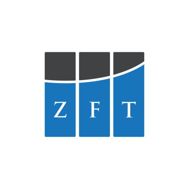 Beyaz arkaplanda ZFT harf logosu tasarımı. ZFT yaratıcı harflerin baş harfleri logo kavramı. ZFT harf tasarımı.