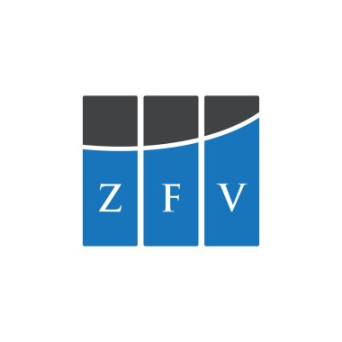 Beyaz arkaplanda ZFV harf logosu tasarımı. ZFV yaratıcı harflerin baş harfleri logo kavramı. ZFV harf tasarımı.