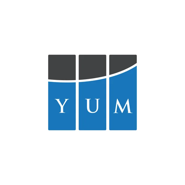 Diseño Del Logotipo Letra Yum Sobre Fondo Blanco Yum Iniciales — Vector de stock