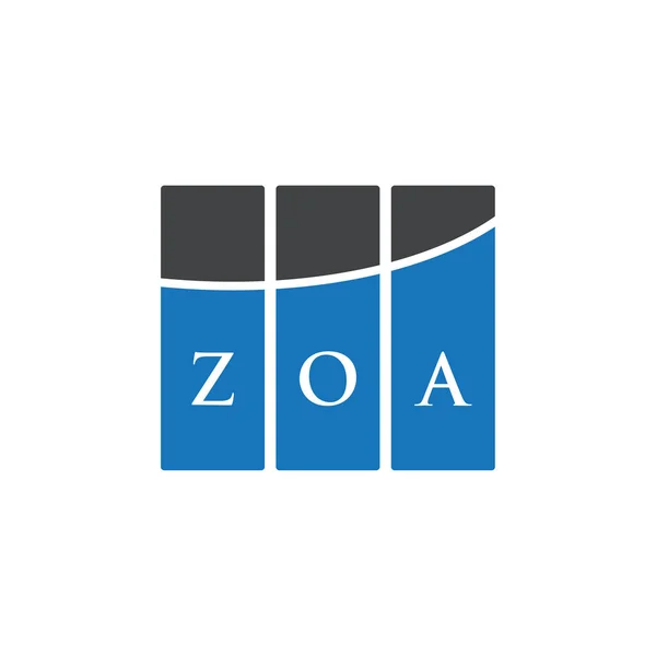 白い背景にZoaの文字のロゴデザイン Zoaクリエイティブイニシャルレターロゴコンセプト Zoa手紙デザイン — ストックベクタ