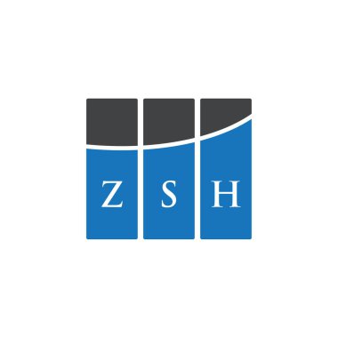Beyaz arkaplanda ZSH harf logosu tasarımı. ZSH yaratıcı harflerin baş harfleri logo kavramı. ZSH harf tasarımı.