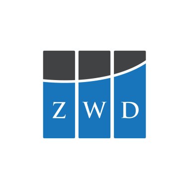 Beyaz arkaplanda ZWD harf logosu tasarımı. ZWD yaratıcı harflerin baş harfleri logo kavramı. ZWD harf tasarımı.