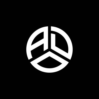 Beyaz arka planda ADO harfi logo tasarımı. ADO yaratıcı harflerin baş harfleri logo kavramı. ADO harf tasarımı.