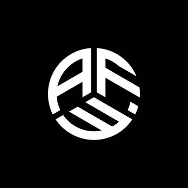 Beyaz arka planda AFW harf logosu tasarımı. AFW yaratıcı harflerin baş harfleri logo kavramı. AFW harf tasarımı.