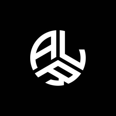 Beyaz arka planda ALR harfi logo tasarımı. ALR yaratıcı harflerin baş harfleri logo kavramı. ALR harf tasarımı.