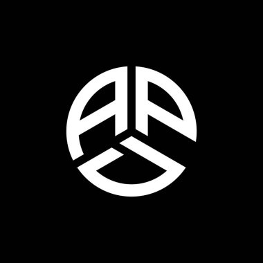 Beyaz arka planda APD mektup logosu tasarımı. APD yaratıcı harflerin baş harfleri logo konsepti. APD harf tasarımı.