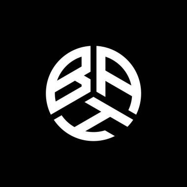 Beyaz arka planda BAH harfli logo tasarımı. BAH yaratıcı harf logosu konsepti. BAH harf tasarımı.