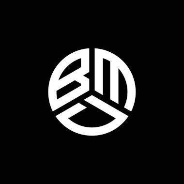 Beyaz arka planda BMD harf logosu tasarımı. BMD yaratıcı harflerin baş harfleri logo kavramı. BMD harf tasarımı.