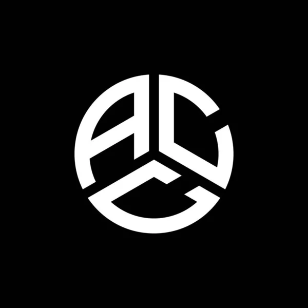 白を基調としたAcc文字ロゴデザイン Accクリエイティブイニシャルレターロゴコンセプト Accレターデザイン — ストックベクタ