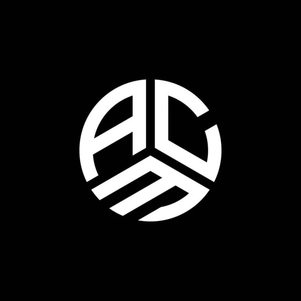 Projeto Logotipo Carta Acm Fundo Branco Acm Iniciais Criativas Conceito — Vetor de Stock