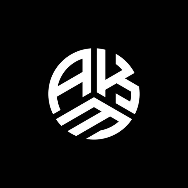 Desain Logo Huruf Akm Pada Latar Belakang Putih Akm Kreatif - Stok Vektor