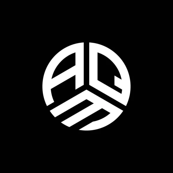 Beyaz Arkaplanda Aqm Harf Logosu Tasarımı Aqm Yaratıcı Harflerin Baş — Stok Vektör