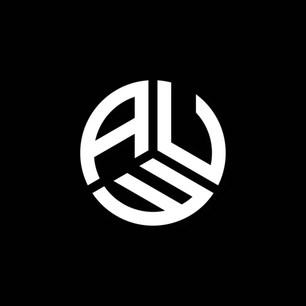 Auw Επιστολή Σχέδιο Λογότυπο Λευκό Φόντο Σχέδιο Λογοτύπου Δημιουργικών Αρχικών — Διανυσματικό Αρχείο