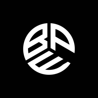 Beyaz arka planda BPE harf logosu tasarımı. BPE yaratıcı harflerin baş harfleri logo kavramı. BPE harf tasarımı.