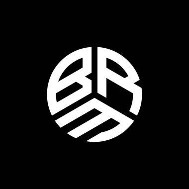 Beyaz arka planda BRM harf logosu tasarımı. BRM yaratıcı harflerin baş harfleri logo kavramı. BRM harf tasarımı.