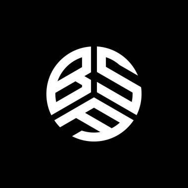 Beyaz arka planda BSA harf logosu tasarımı. BSA yaratıcı harflerin baş harfleri logo kavramı. BSA harf tasarımı.