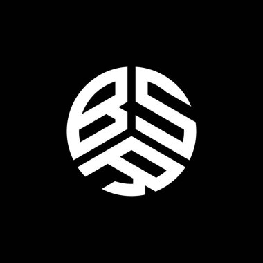 Beyaz arka planda BSR harf logosu tasarımı. BSR yaratıcı harflerin baş harfleri logo kavramı. BSR harf tasarımı.