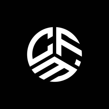 Beyaz arkaplanda CFM harf logosu tasarımı. CFM yaratıcı harflerin baş harfleri logo kavramı. CFM harf tasarımı.