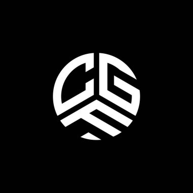 Beyaz arka planda CGF harf logosu tasarımı. CGF yaratıcı harf logosu konsepti. CGF harf tasarımı.