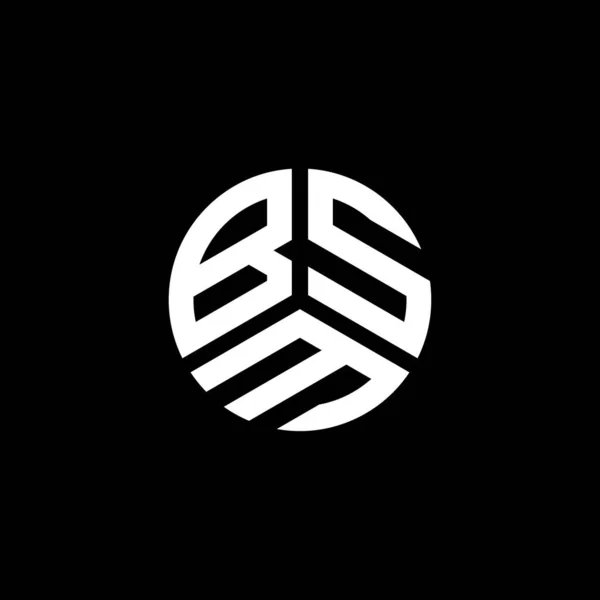 Bsm Письмо Дизайн Логотипа Белом Фоне Творческие Инициалы Буквенно Символическая — стоковый вектор