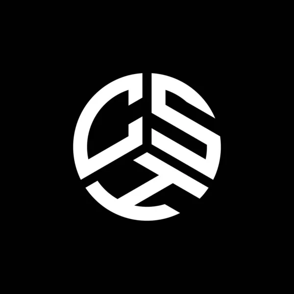 Csh Logo Ontwerp Witte Achtergrond Csh Creatieve Initialen Letter Logo — Stockvector
