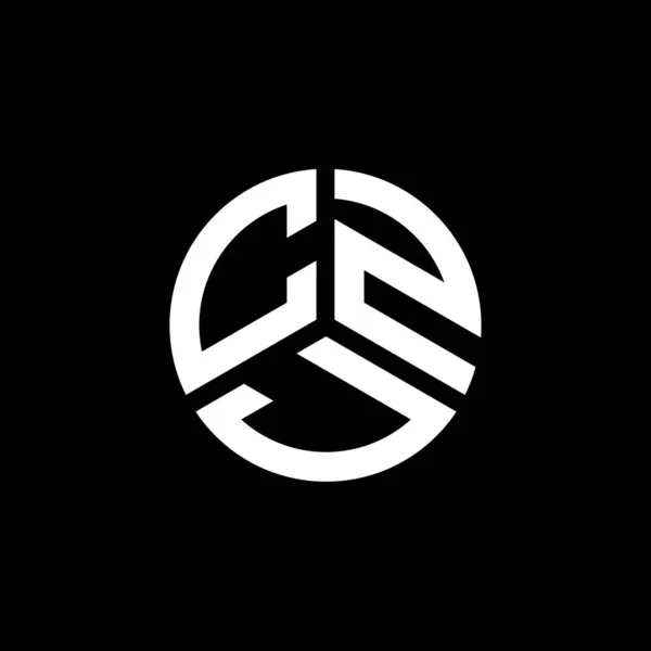 Beyaz Arka Planda Czj Harf Logosu Tasarımı Czj Yaratıcı Harflerin — Stok Vektör