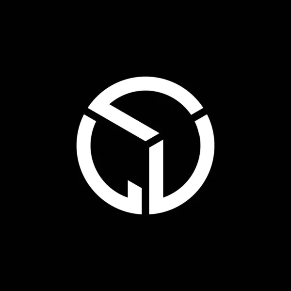 Llu Harf Logosu Tasarımı Siyah Arka Planda Llu Yaratıcı Harflerin — Stok Vektör