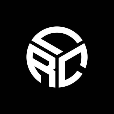 LRC harf logo tasarımı siyah arka planda. LRC yaratıcı harflerin baş harfleri logo kavramı. LRC harf tasarımı.