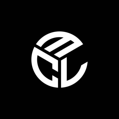 Siyah arkaplanda MCL harf logosu tasarımı. MCL yaratıcı harflerin baş harfleri logo kavramı. MCL harf tasarımı.