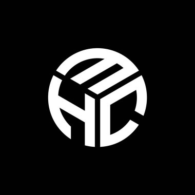 Siyah arka planda MHC harf logosu tasarımı. MHC yaratıcı harflerin baş harfleri logo kavramı. MHC harf tasarımı.