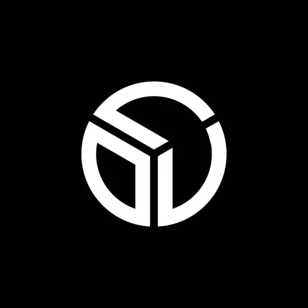Lov Design Logotipo Carta Fundo Preto Lov Iniciais Criativas Conceito — Vetor de Stock