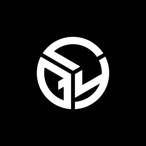 Diseño Del Logotipo Letra Lqy Sobre Fondo Negro Lqy Iniciales — Vector de stock