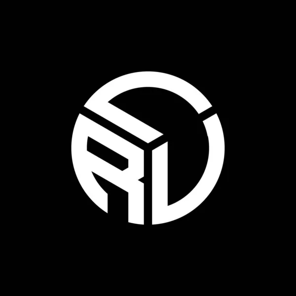 Lru Harf Logosu Tasarımı Siyah Arka Planda Lru Yaratıcı Harflerin — Stok Vektör