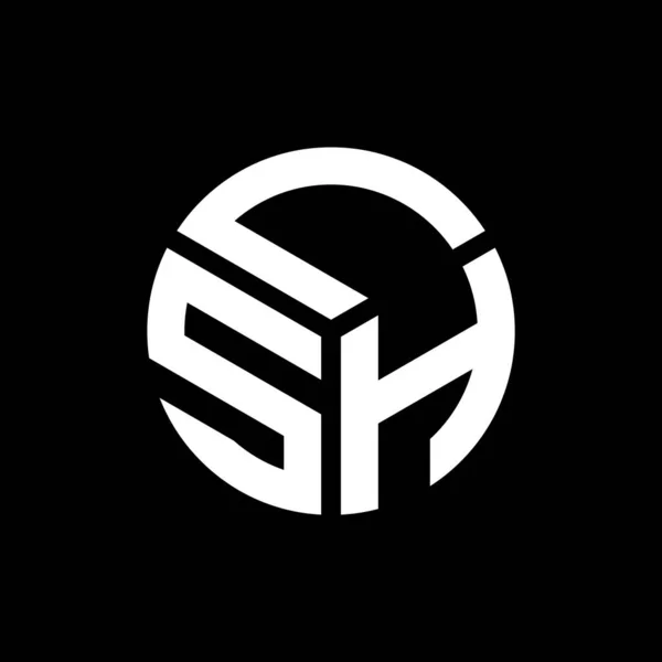 Lsh Lettera Logo Design Sfondo Nero Lsh Creativo Iniziali Lettera — Vettoriale Stock