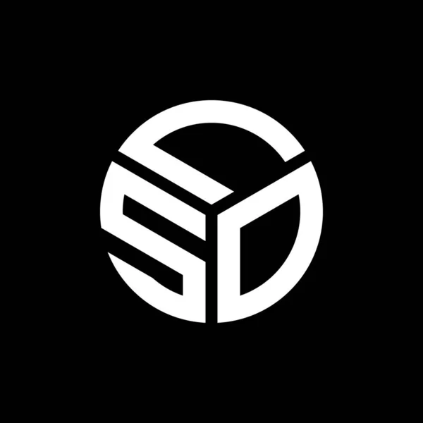 Diseño Del Logotipo Letra Lso Sobre Fondo Negro Lso Iniciales — Archivo Imágenes Vectoriales