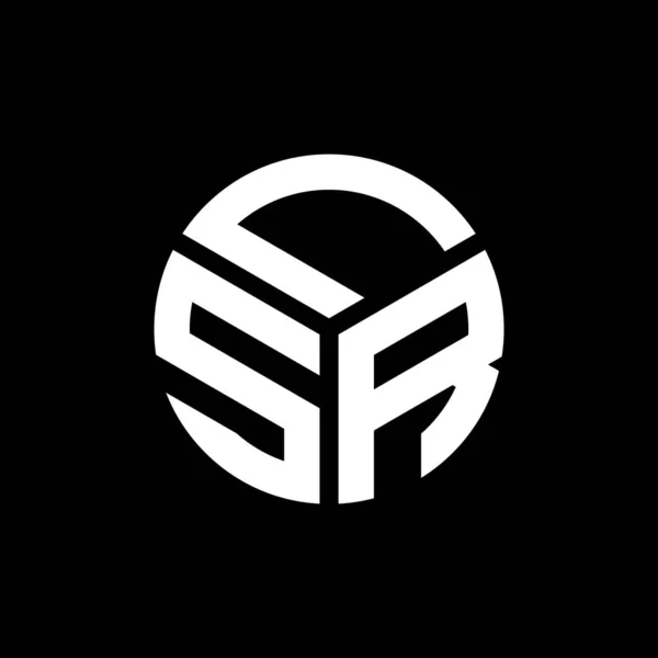 Lsr Harf Logo Tasarımı Siyah Arka Planda Lsr Yaratıcı Harflerin — Stok Vektör