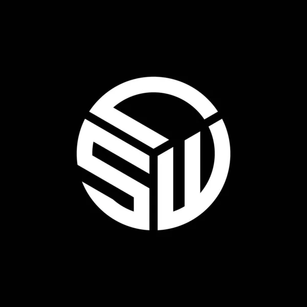 Diseño Del Logotipo Letra Lsw Sobre Fondo Negro Lsw Iniciales — Archivo Imágenes Vectoriales