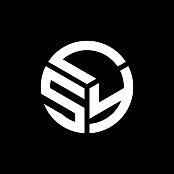Lsy Harf Logosu Tasarımı Siyah Arka Planda Lsy Yaratıcı Harflerin — Stok Vektör
