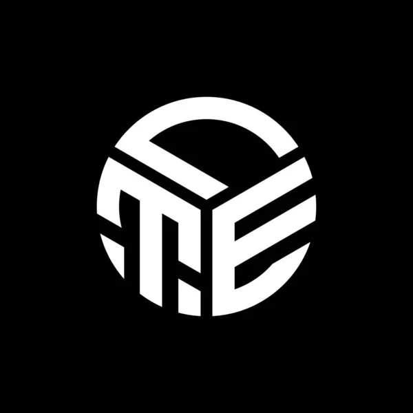 Diseño Del Logotipo Letra Lte Sobre Fondo Negro Lte Iniciales — Vector de stock