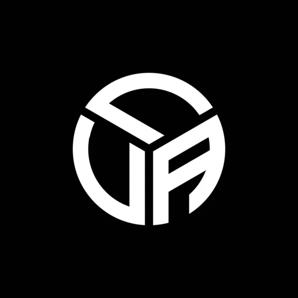 Diseño Del Logotipo Letra Lua Sobre Fondo Negro Lua Iniciales — Vector de stock