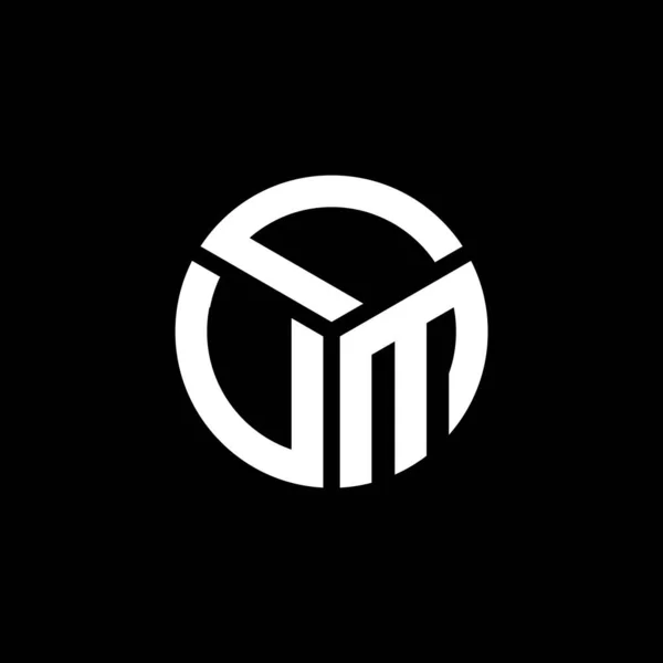 Diseño Del Logotipo Letra Lum Sobre Fondo Negro Lum Iniciales — Vector de stock