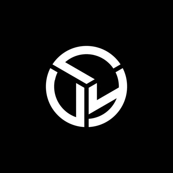 Lvy Harf Logosu Tasarımı Siyah Arka Planda Lvy Yaratıcı Harflerin — Stok Vektör